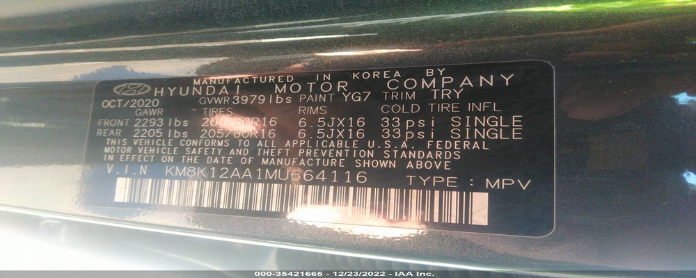 KM8K12AA1MU664116 2021 HYUNDAI KONA photo no. 9