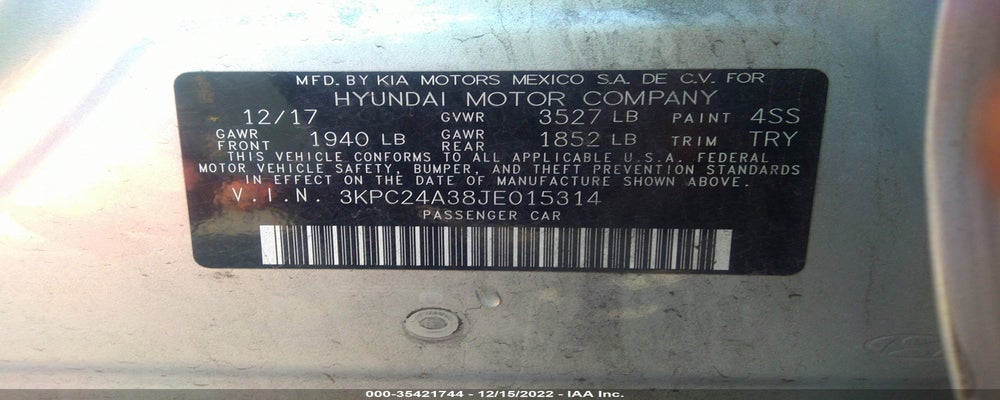 3KPC24A38JE015314 2018 HYUNDAI ACCENT photo no. 9
