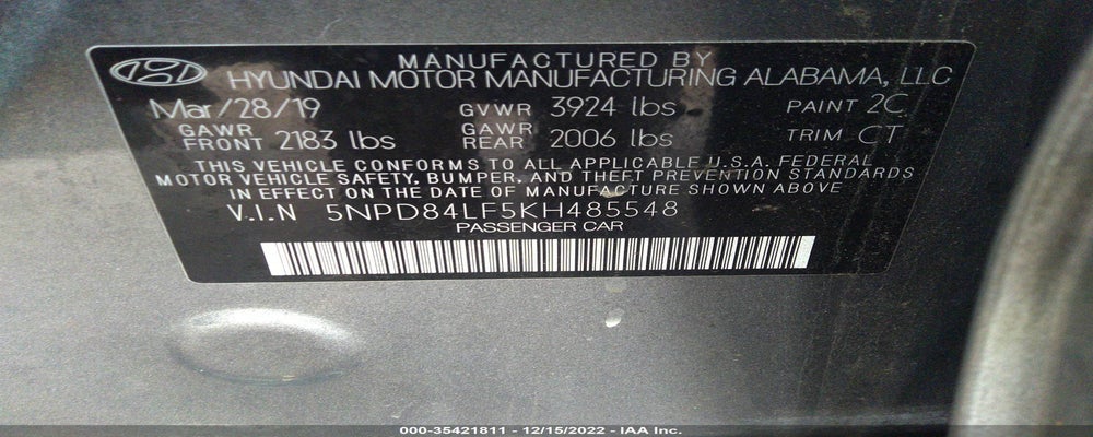 5NPD84LF5KH485548 2019 HYUNDAI ELANTRA photo no. 9