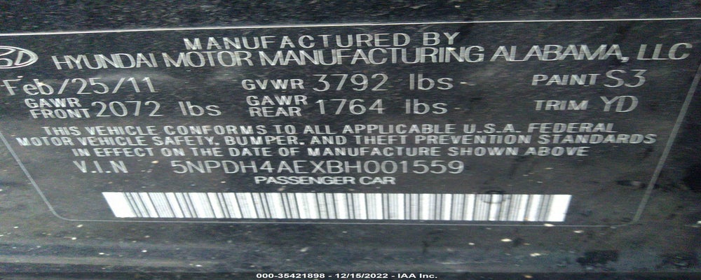 5NPDH4AEXBH001559 2011 HYUNDAI ELANTRA photo no. 9