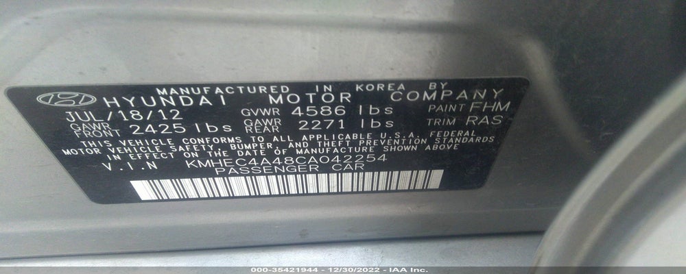 KMHEC4A48CA042254 2012 HYUNDAI SONATA photo no. 9