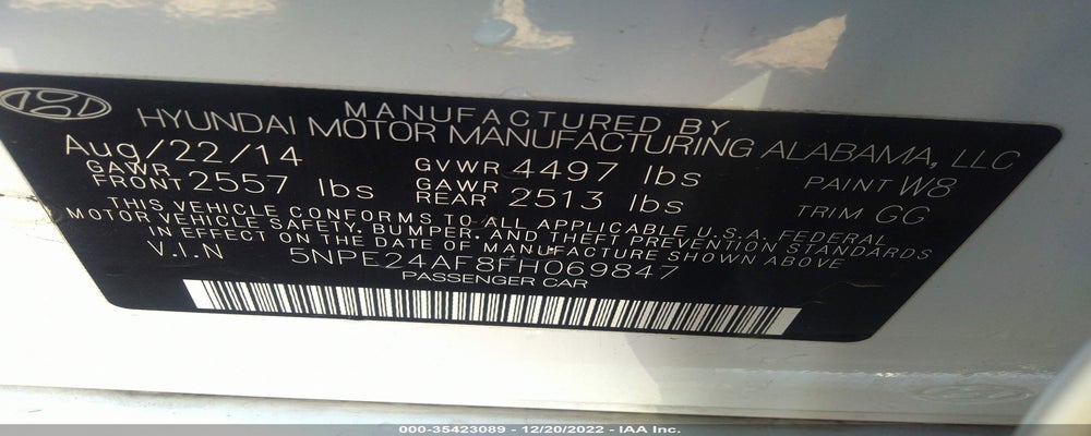 5NPE24AF8FH069847 2015 HYUNDAI SONATA photo no. 9