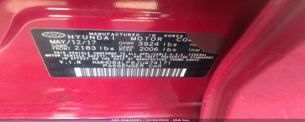 KMHD84LF6JU474171 2018 HYUNDAI ELANTRA photo no. 9