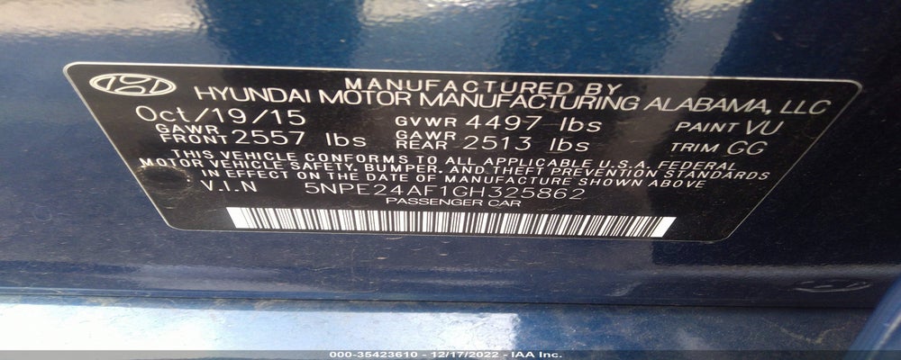 5NPE24AF1GH325862 2016 HYUNDAI SONATA photo no. 9
