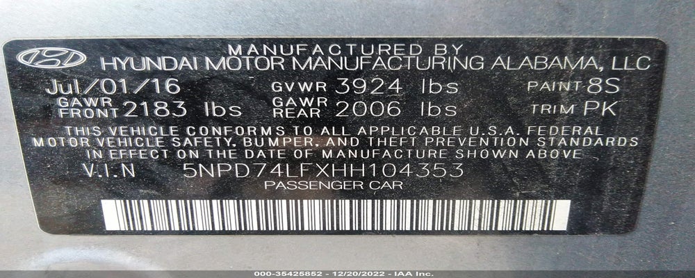 5NPD74LFXHH104353 2017 HYUNDAI ELANTRA photo no. 9
