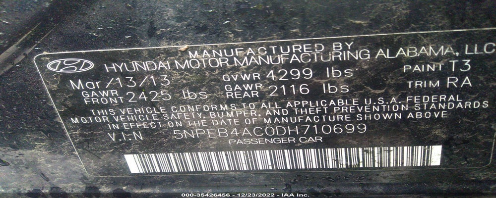 5NPEB4AC0DH710699 2013 HYUNDAI SONATA photo no. 9