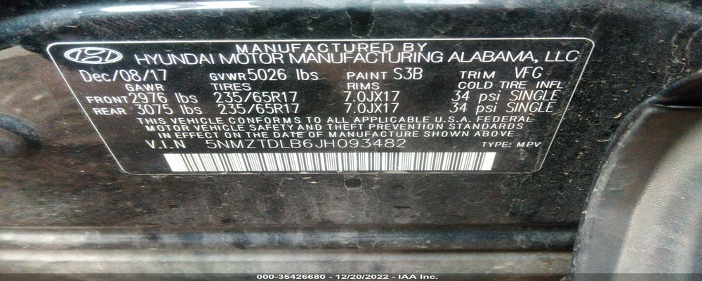 5NMZTDLB6JH093482 2018 HYUNDAI SANTA FE SPORT photo no. 9