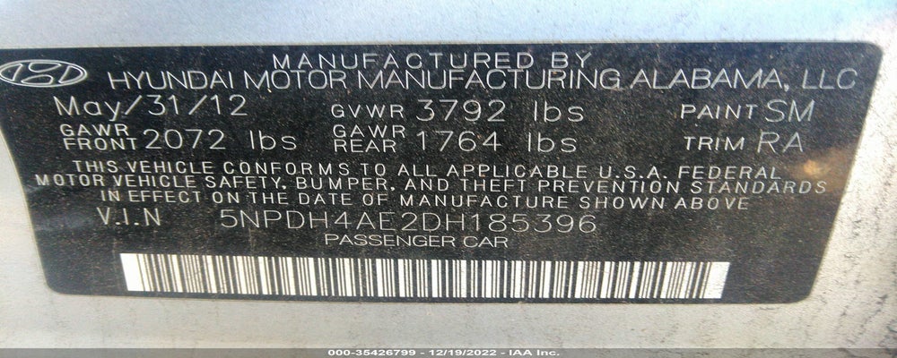 5NPDH4AE2DH185396 2013 HYUNDAI ELANTRA photo no. 9