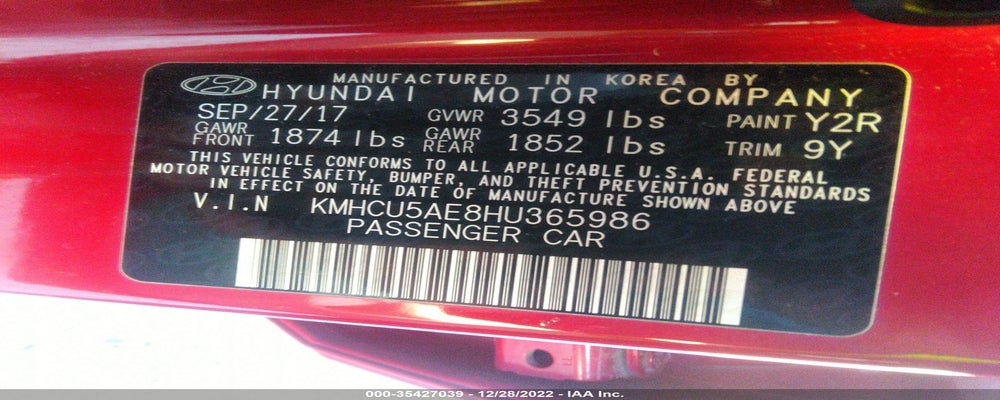 KMHCU5AE8HU365986 2017 HYUNDAI ACCENT photo no. 9