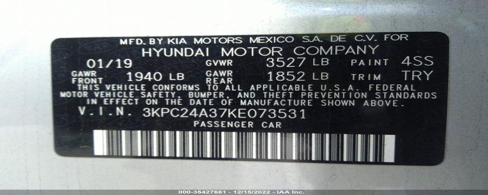 3KPC24A37KE073531 2019 HYUNDAI ACCENT photo no. 9