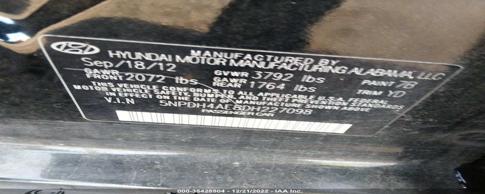 5NPDH4AE8DH227098 2013 HYUNDAI ELANTRA photo no. 9