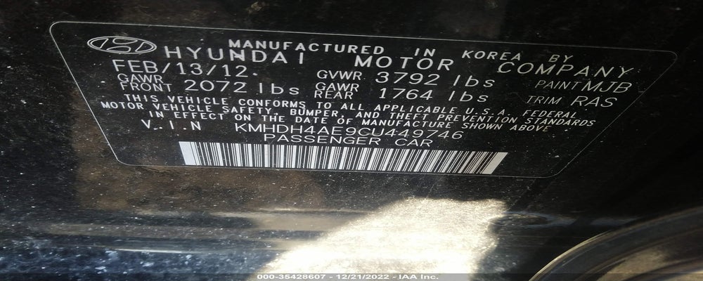KMHDH4AE9CU449746 2012 HYUNDAI ELANTRA photo no. 9