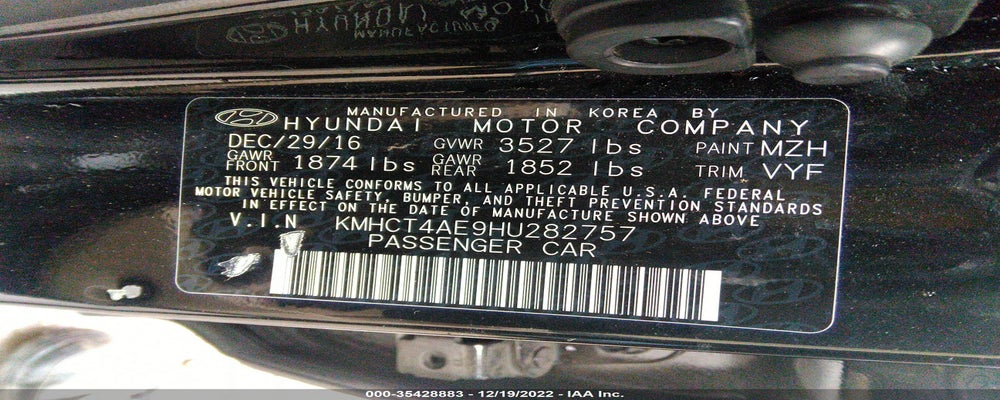 KMHCT4AE9HU282757 2017 HYUNDAI ACCENT photo no. 9