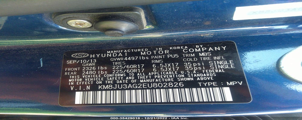 KM8JU3AG2EU802826 2014 HYUNDAI TUCSON photo no. 9