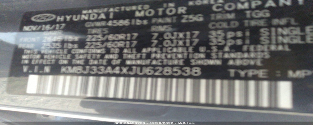 KM8J33A4XJU628538 2018 HYUNDAI TUCSON photo no. 9