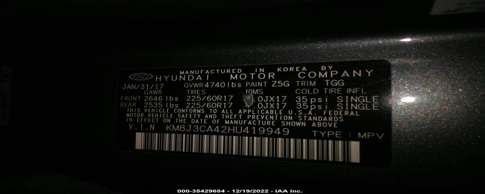 KM8J3CA42HU419949 2017 HYUNDAI TUCSON photo no. 9