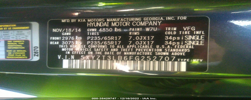 5XYZT3LB6FG252707 2015 HYUNDAI SANTA FE SPORT photo no. 9