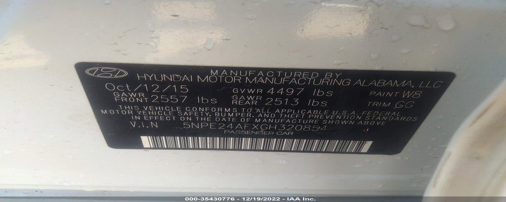 5NPE24AFXGH320854 2016 HYUNDAI SONATA photo no. 9
