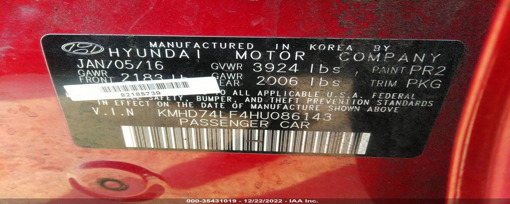 KMHD74LF4HU086143 2017 HYUNDAI ELANTRA photo no. 9