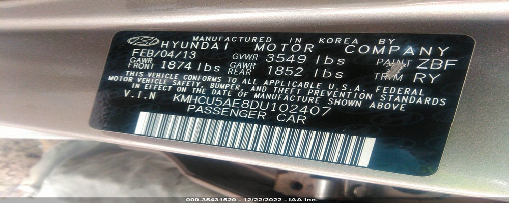 KMHCU5AE8DU102407 2013 HYUNDAI ACCENT photo no. 9