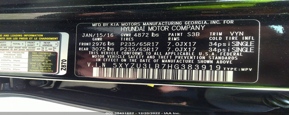 5XYZU3LB7HG383919 2017 HYUNDAI SANTA FE SPORT photo no. 9