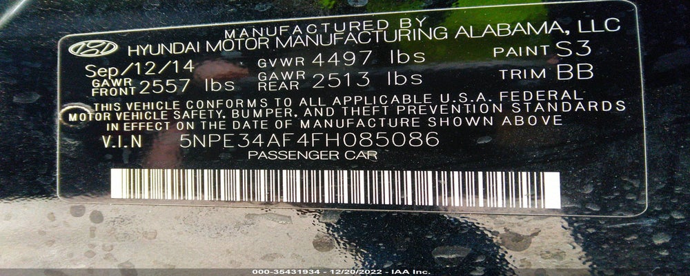 5NPE34AF4FH085086 2015 HYUNDAI SONATA photo no. 9