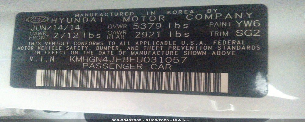 KMHGN4JE8FU031057 2015 HYUNDAI GENESIS photo no. 9