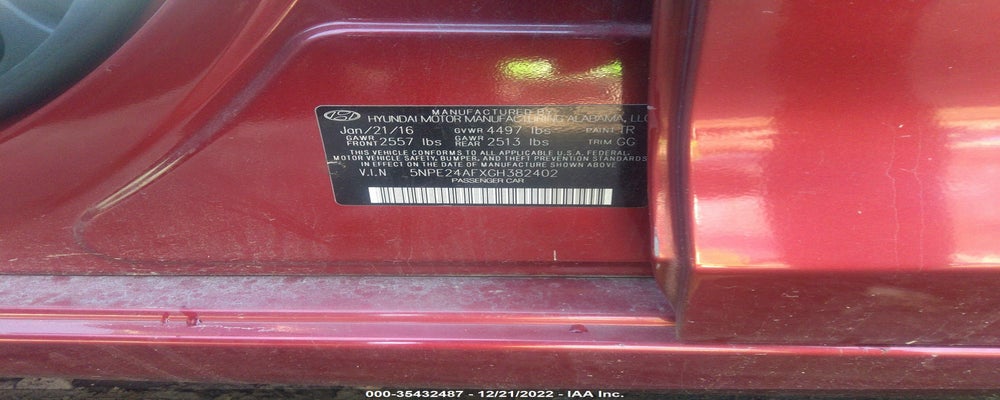 5NPE24AFXGH382402 2016 HYUNDAI SONATA photo no. 9