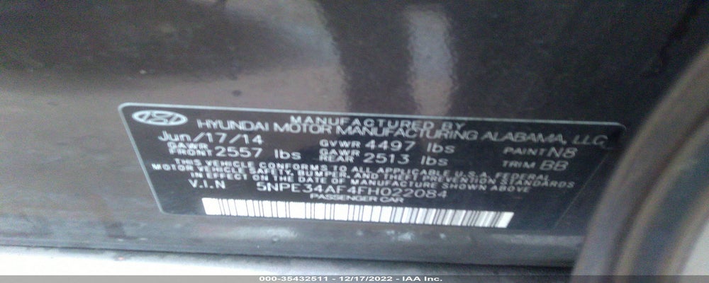 5NPE34AF4FH022084 2015 HYUNDAI SONATA photo no. 9