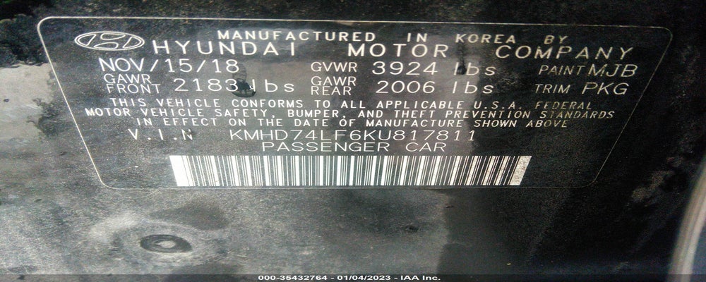 KMHD74LF6KU817811 2019 HYUNDAI ELANTRA photo no. 9