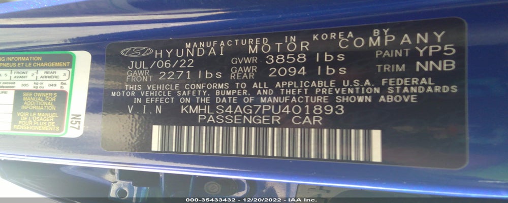 KMHLS4AG7PU401893 2023 HYUNDAI ELANTRA photo no. 9