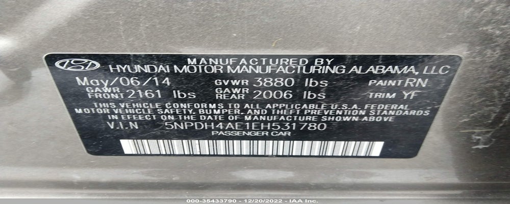5NPDH4AE1EH531780 2014 HYUNDAI ELANTRA photo no. 9
