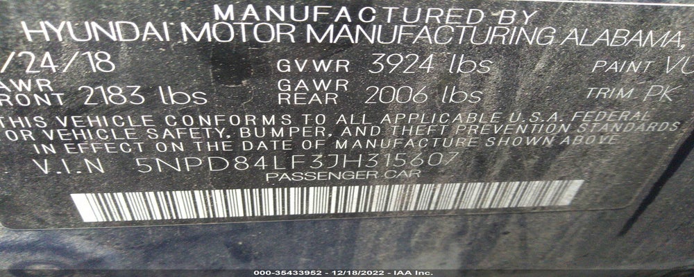 5NPD84LF3JH315607 2018 HYUNDAI ELANTRA photo no. 9