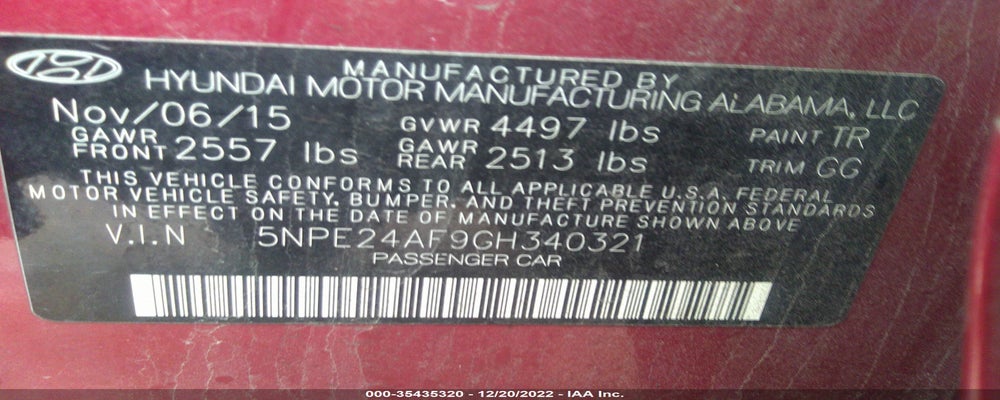 5NPE24AF9GH340321 2016 HYUNDAI SONATA photo no. 9