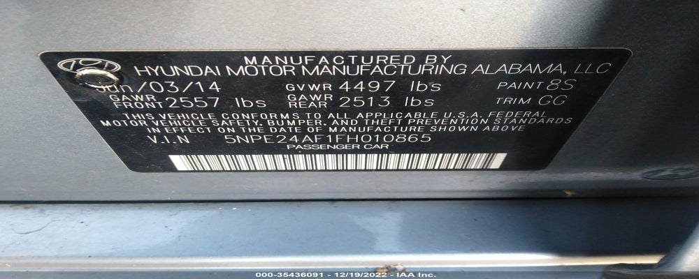5NPE24AF1FH010865 2015 HYUNDAI SONATA photo no. 9