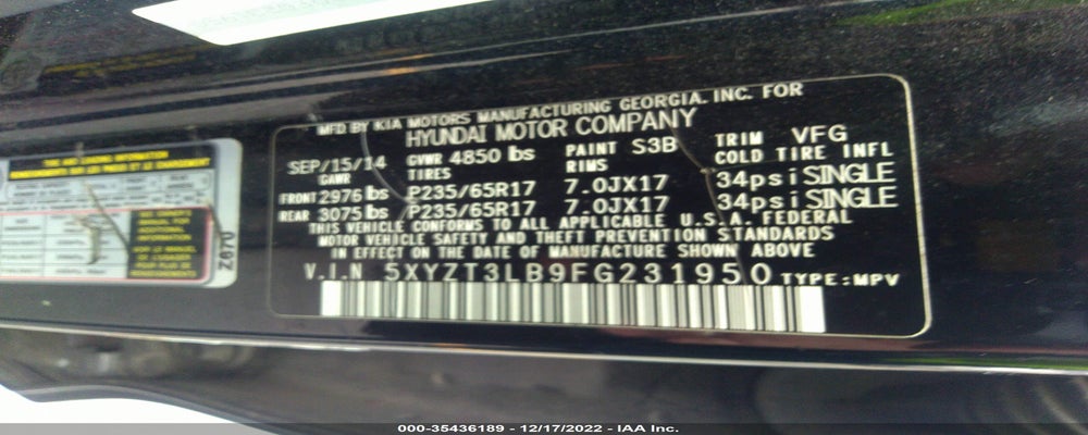 5XYZT3LB9FG231950 2015 HYUNDAI SANTA FE SPORT photo no. 9