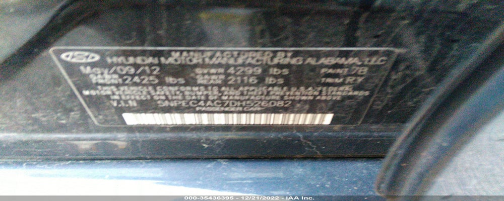 5NPEC4AC7DH526082 2013 HYUNDAI SONATA photo no. 9