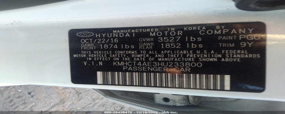 KMHCT4AE3HU233800 2017 HYUNDAI ACCENT photo no. 9