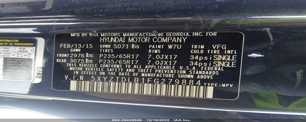 5XYZTDLB1FG279884 2015 HYUNDAI SANTA FE SPORT photo no. 9