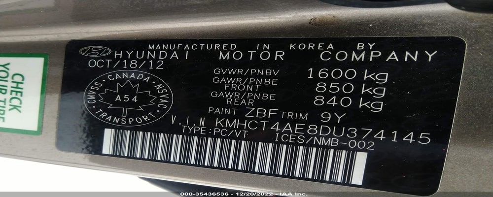 KMHCT4AE8DU374145 2013 HYUNDAI ACCENT photo no. 9