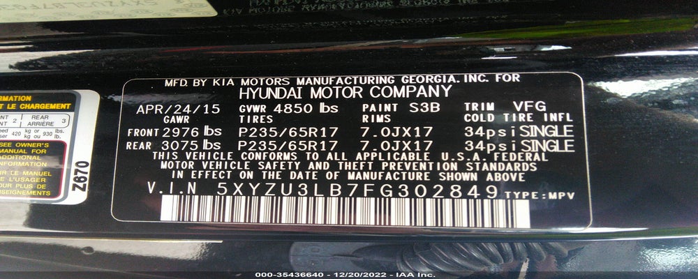 5XYZU3LB7FG302849 2015 HYUNDAI SANTA FE SPORT photo no. 9