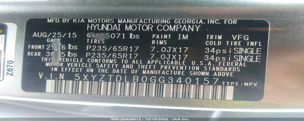 5XYZTDLB0GG340157 2016 HYUNDAI SANTA FE SPORT photo no. 9