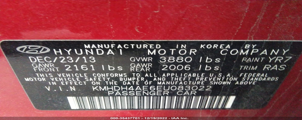 KMHDH4AE6EU083022 2014 HYUNDAI ELANTRA photo no. 9