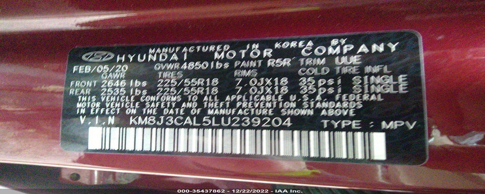 KM8J3CAL5LU239204 2020 HYUNDAI TUCSON photo no. 9