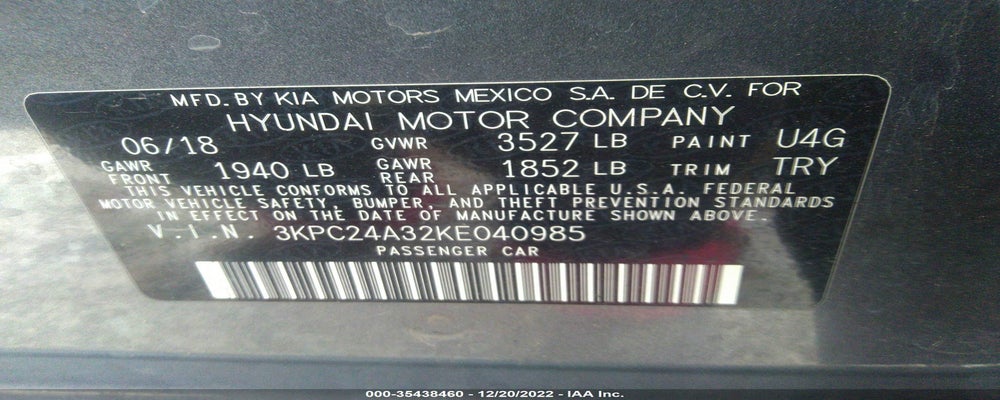 3KPC24A32KE040985 2019 HYUNDAI ACCENT photo no. 9