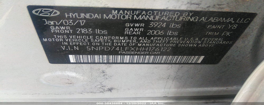 5NPD74LFXHH176122 2017 HYUNDAI ELANTRA photo no. 9