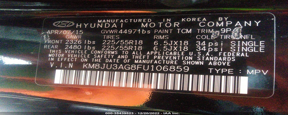 KM8JU3AG8FU106859 2015 HYUNDAI TUCSON photo no. 9