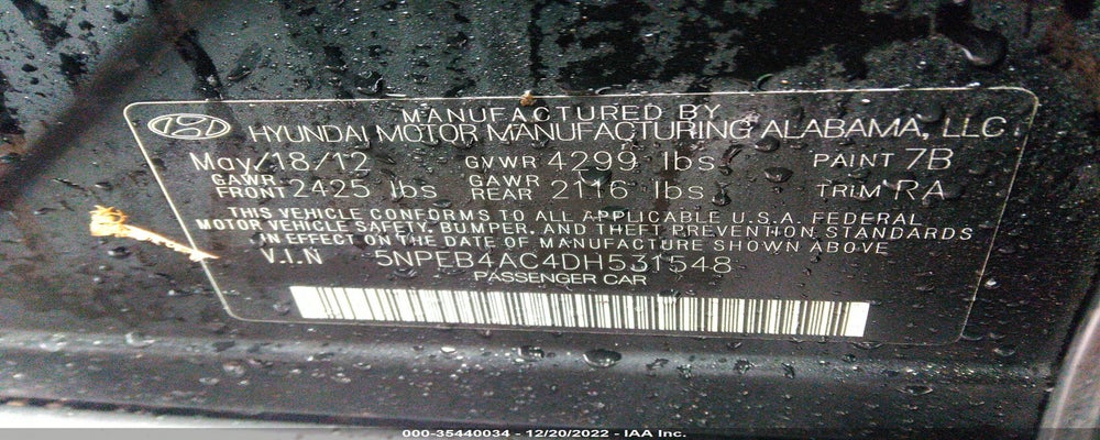 5NPEB4AC4DH531548 2013 HYUNDAI SONATA photo no. 9