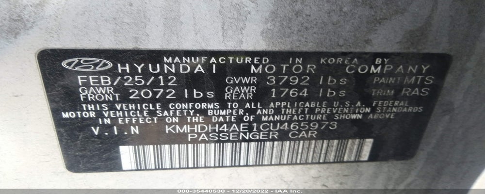 KMHDH4AE1CU465973 2012 HYUNDAI ELANTRA photo no. 9