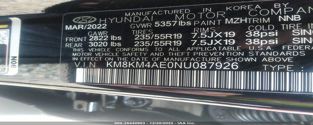 KM8KM4AE0NU087926 2022 HYUNDAI IONIQ 5 photo no. 9